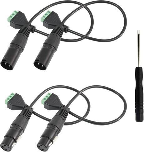 2 قطعة 13 بوصة XLR3 كابل XLR هناك دبوس أنثى إلى 3Pin محطة محول تمديد كابل مع مفك البراغي لمكبرات الصوت، الميكروفون، الصوت، معدات إضاءة المسرح، الأداء المباشر والتسجيل in Kuwait