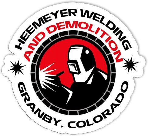 ملصق Heemeyer Welding and Demolition National Killdozer لزجاجات المياه وألواح التزلج وأجهزة الكمبيوتر المحمولة والكمبيوتر المحمول والقبعة الصلبة وملصقات الخوذة (3 بوصات) in Kuwait