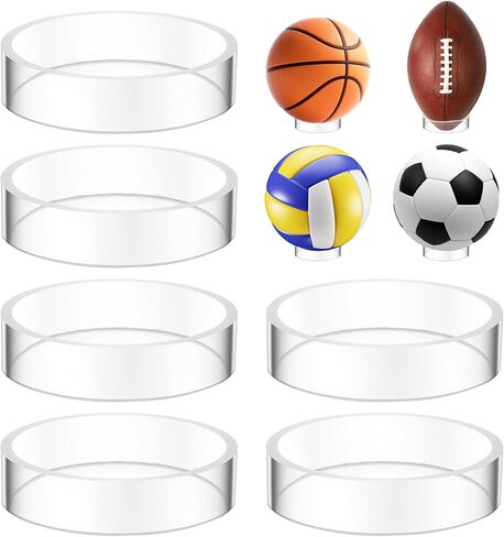 6 PCS 2.6 Inch Clear Sphere Display Stand, Clear Plastic Sport Ball Holder Acrylic Round Clears Soccer Ball Display Rack Stand Sphere Holder for Spheres Football Basketball Volleyball Soccer Softball in Saudi Arabia
