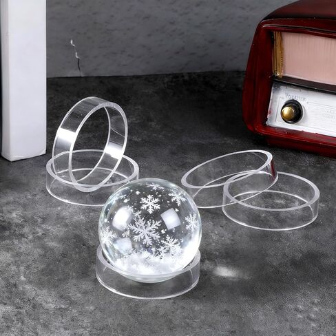 6 PCS 2.6 Inch Clear Sphere Display Stand, Clear Plastic Sport Ball Holder Acrylic Round Clears Soccer Ball Display Rack Stand Sphere Holder for Spheres Football Basketball Volleyball Soccer Softball in Saudi Arabia