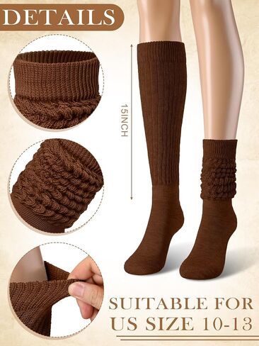 Janmercy 4 Pairs Slouch Socks for Women Bulk Stacked Boot 80s 90s Neon Slouch Knit Scrunchie Socks in Saudi Arabia