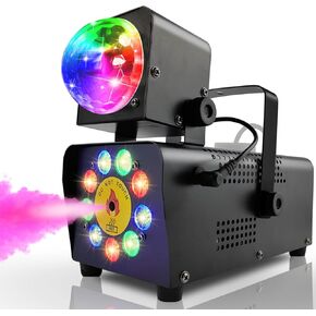 آلة ضباب ايمون مع أضواء ديسكو، 16 آلة دخان LED ملونة، جهاز تحكم عن بعد لاسلكي للحفلات الداخلية والخارجية، المسرح، دي جي، الهالوين والمناسبات in Kuwait