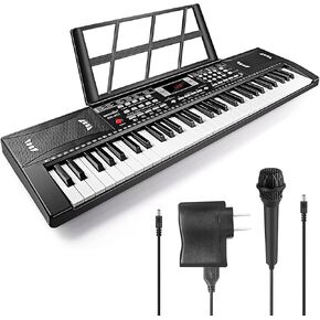 61 Keys Electronic Digital piano, Portable Keyboard Piano with Built-in Speaker and Microphone, Sheet Stand and Power Supply, Keyboard Piano Teaching Gift for Beginners Eelectric in Saudi Arabia
