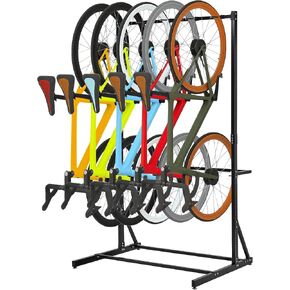GarveeLife Freestanding Bike Rack, 5 Bikes Capacity 400 LBS, Vertical Bike Storage Stand for Garage, Indoor Bicycle Organizer, Holds Up to 5 Bikes in Kuwait