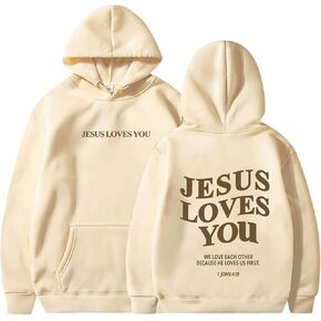 Jesus Loves You Hoodie Christian Faith Over Fear hoodie Faith Sweatshirt Christian Religious Sayings Pullover Sweater in Saudi Arabia