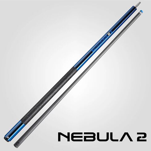 RHINO Nebula 2 Pool Cue - عمود من ألياف الكربون الممتازة ومؤخرة مركبة. طرف كريستال تايم، تصميم مستدق احترافي. 3/8-8 مفصل، غلاف رياضي. جديلة تجمع منخفضة الانحراف in Kuwait