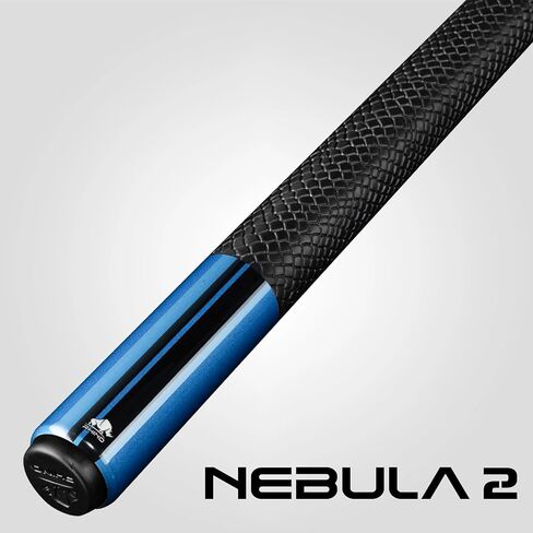 RHINO Nebula 2 Pool Cue - عمود من ألياف الكربون الممتازة ومؤخرة مركبة. طرف كريستال تايم، تصميم مستدق احترافي. 3/8-8 مفصل، غلاف رياضي. جديلة تجمع منخفضة الانحراف in Kuwait