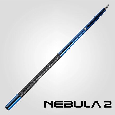 RHINO Nebula 2 Pool Cue - عمود من ألياف الكربون الممتازة ومؤخرة مركبة. طرف كريستال تايم، تصميم مستدق احترافي. 3/8-8 مفصل، غلاف رياضي. جديلة تجمع منخفضة الانحراف in Kuwait