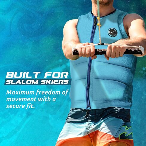 6@t41 Slalom Water Ski Competition Vest – Padded Life Jacket for Slalom & Trick Skiing with Maximum Movement Design, Jacket High-Performance Fit in Kuwait
