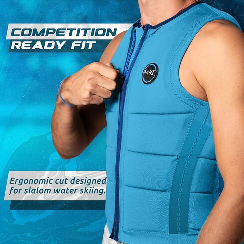 6@t41 Slalom Water Ski Competition Vest – Padded Life Jacket for Slalom & Trick Skiing with Maximum Movement Design, Jacket High-Performance Fit in Kuwait