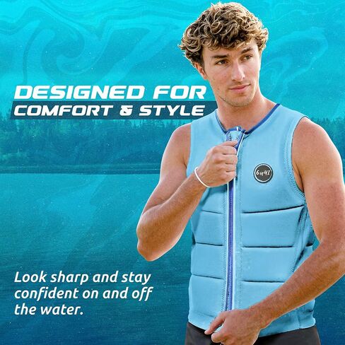 6@t41 Slalom Water Ski Competition Vest – Padded Life Jacket for Slalom & Trick Skiing with Maximum Movement Design, Jacket High-Performance Fit in Kuwait