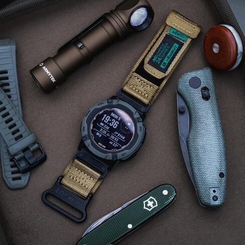 حزام ساعة عسكري متوافق مع Garmin، حزام عريض من النايلون مقاس 22 مم لـ Fenix 8 47mm /7/7 Pro/6/6 Pro/5/5 Plus/E 47 مم، MARQ، Instinct 2/Tacical، D2 Delta S/Descent G1، S60/62/S70 47 مم، Forerunner 965/955/945/935/745، كواتيكس 6/5، إبيكس in Kuwait