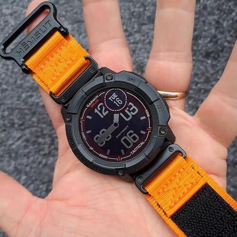 حزام ساعة عسكري متوافق مع Garmin، حزام عريض من النايلون مقاس 22 مم لـ Fenix 8 47mm /7/7 Pro/6/6 Pro/5/5 Plus/E 47 مم، MARQ، Instinct 2/Tacical، D2 Delta S/Descent G1، S60/62/S70 47 مم، Forerunner 965/955/945/935/745، كواتيكس 6/5، إبيكس in Kuwait