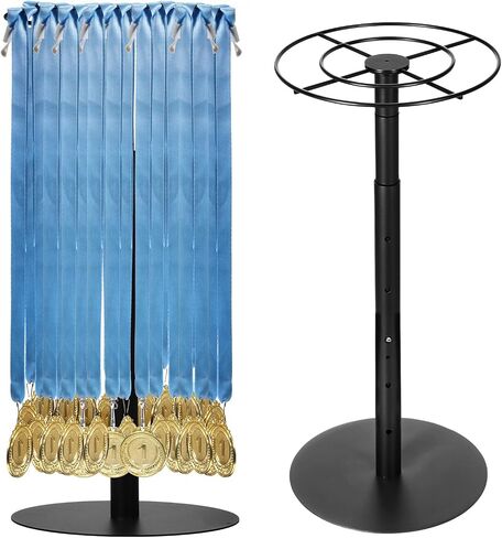 Tabletop Honor Display, Rotatable Medal Hangers Display, Adjustable Award Holder Stand for Marathon, Cheer, Baseball, Soccer, Heavy-Duty Metal Base with Quick Assembly Rack, 30+ Medals Capacity in Saudi Arabia