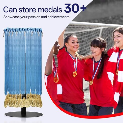 Tabletop Honor Display, Rotatable Medal Hangers Display, Adjustable Award Holder Stand for Marathon, Cheer, Baseball, Soccer, Heavy-Duty Metal Base with Quick Assembly Rack, 30+ Medals Capacity in Saudi Arabia