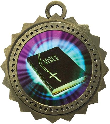 1 to 50 Packs Holy Bible Gold Medals Trophy Award with Free Custom Engraving D03-MY408 in Saudi Arabia
