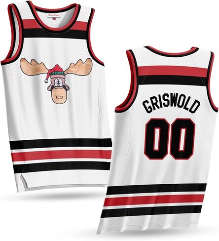 جيرسي Griswold Moose Youth Clark #00 لكرة السلة - حروف وأرقام مخيطة لعطلة X-Mas، ملابس للمشجعين، للأطفال من مقاس S إلى XL in Kuwait