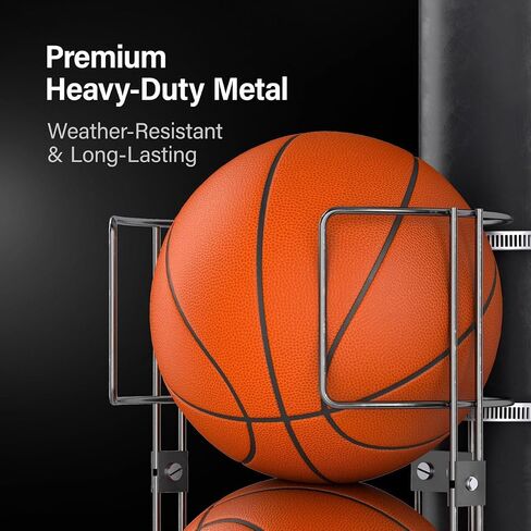 Wall-Mounted Sports Ball Holder Rack Durable Vertical Organizer for Basketballs, Soccer Balls, Volleyballs Heavy-Duty Metal Storage for Garage, Gym, Kids’ Room Space-Saving | Organizador de Balones in Saudi Arabia
