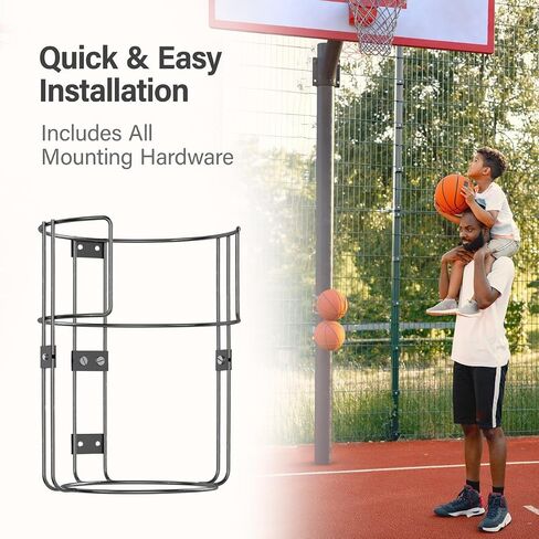 Wall-Mounted Sports Ball Holder Rack Durable Vertical Organizer for Basketballs, Soccer Balls, Volleyballs Heavy-Duty Metal Storage for Garage, Gym, Kids’ Room Space-Saving | Organizador de Balones in Saudi Arabia