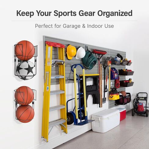 Wall-Mounted Sports Ball Holder Rack Durable Vertical Organizer for Basketballs, Soccer Balls, Volleyballs Heavy-Duty Metal Storage for Garage, Gym, Kids’ Room Space-Saving | Organizador de Balones in Saudi Arabia