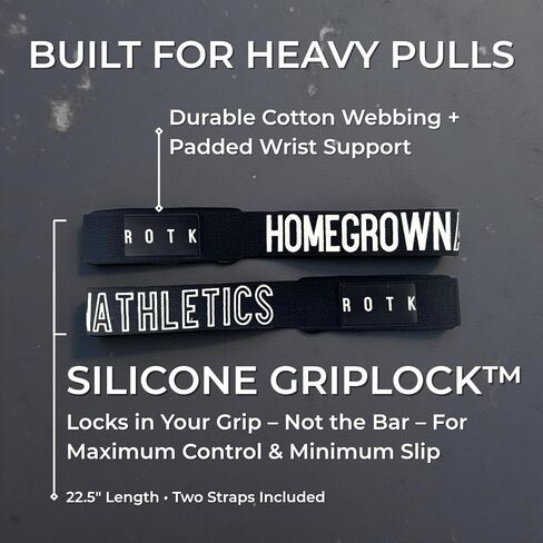 Weight Lifting Straps – 22" Padded Deadlift Wrist Straps (Pair) – Heavy-Duty Cotton Lifting Straps for Powerlifting, Gym & Strength Training in Kuwait