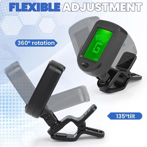 Boao 3 Pcs Guitar Tuner, Clip on Tuner with Chromatic Modes, Digital Electronic Clear LCD Display, 360 Degree Rotation for Acoustic/electric Guitar, Ukulele, Bass, Violin, Banjo, Mandolin in Saudi Arabia