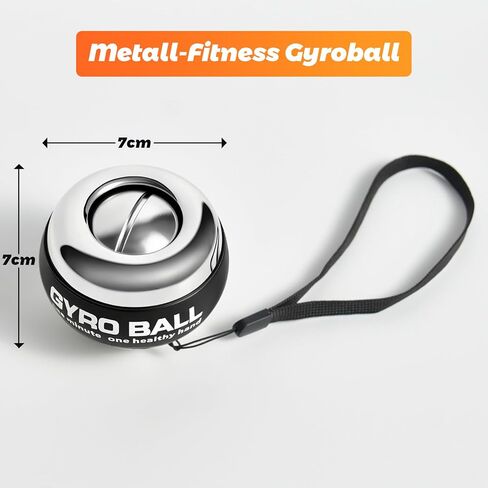 Vollmetal Gyroball Wrist Exerciser Ball Auto Start 5 Level Resistance Gyroscopic Forearm Trainer Arm Strengthening Arm Finger Wrist in Saudi Arabia