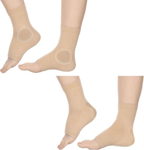 2 Pairs Ice Skating Socks, Figure Skating Socks, Tendon Heel Ankle Protector Padded Guards, Ice Skates Sock Accessories for Front Foot Shin Achilles Ski Splints in Saudi Arabia