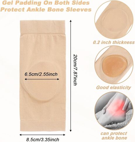 2 Pairs Ice Skating Socks, Figure Skating Socks, Tendon Heel Ankle Protector Padded Guards, Ice Skates Sock Accessories for Front Foot Shin Achilles Ski Splints in Saudi Arabia