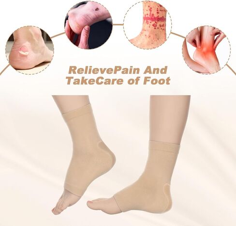 2 Pairs Ice Skating Socks, Figure Skating Socks, Tendon Heel Ankle Protector Padded Guards, Ice Skates Sock Accessories for Front Foot Shin Achilles Ski Splints in Saudi Arabia