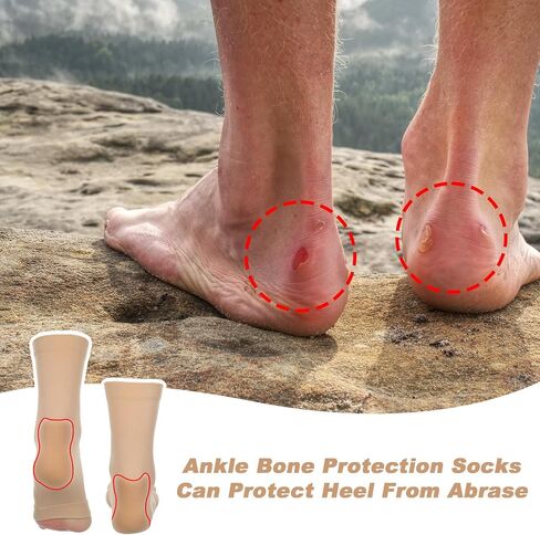 2 Pairs Ice Skating Socks, Figure Skating Socks, Tendon Heel Ankle Protector Padded Guards, Ice Skates Sock Accessories for Front Foot Shin Achilles Ski Splints in Saudi Arabia