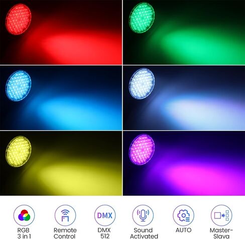 أضواء المسرح Betopper 54x3W تركيبات إضاءة DJ LED RGB 3 في 1 سطوع فائق يمكن أن يضيء جهاز التحكم عن بعد، ضوء ستروب وغسل ضوء DMX للحفلات، والحفلات الموسيقية، والكنيسة، والزفاف، وأحداث البار، حزمة واحدة in Kuwait