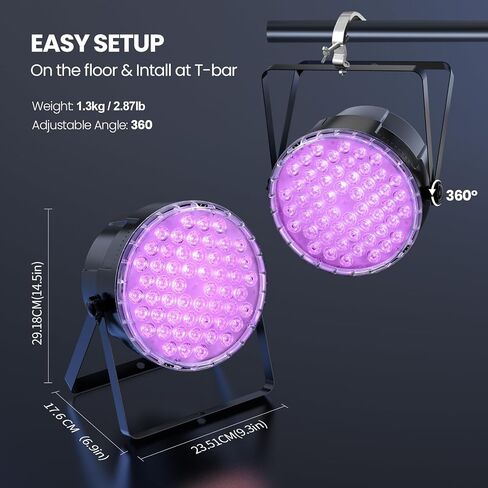 أضواء المسرح Betopper 54x3W تركيبات إضاءة DJ LED RGB 3 في 1 سطوع فائق يمكن أن يضيء جهاز التحكم عن بعد، ضوء ستروب وغسل ضوء DMX للحفلات، والحفلات الموسيقية، والكنيسة، والزفاف، وأحداث البار، حزمة واحدة in Kuwait