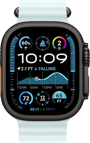 حزام ساعة Apple - حزام المحيط - 49 ملم - أزرق مرساة - مقاس واحد - لمسة نهائية من التيتانيوم الأسود in Kuwait