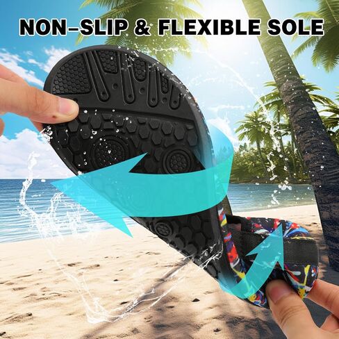 Water Shoes for Women Men Aqua Socks Swim Surf Beach Barefoot Yoga Travel Camping Boat Accessories Quick-Dry Non Slip Adult in Saudi Arabia