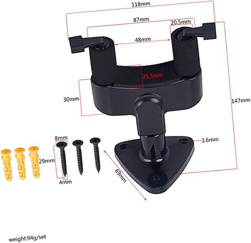 VANZACK Electric Guitar Hanger Wall Mount Rack Black Hook Holder Stand Space-saving Design in Saudi Arabia