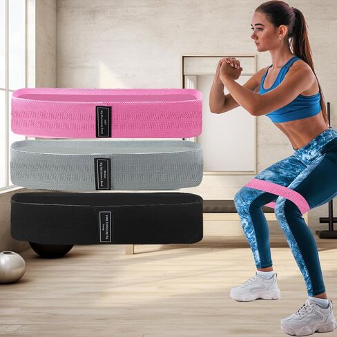 Resistance Bands Sets, Portable Exercise Loops for Legs and Hip, 3 Resistance Level Workout Weight Bands with Non-Slip Design, Workout Flexbands for Home Gym Office Yoga Pilates in Saudi Arabia