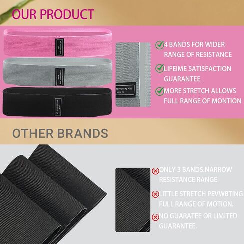 Resistance Bands Sets, Portable Exercise Loops for Legs and Hip, 3 Resistance Level Workout Weight Bands with Non-Slip Design, Workout Flexbands for Home Gym Office Yoga Pilates in Saudi Arabia