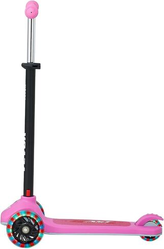 VEVOR Kick Scooter for Kids Ages 3+, 3-Wheel Toddler Scooter with Light-Up Wheels, Adjustable Height Handlebar, Wide Anti-Slip Deck, Lightweight Aluminum Frame for Boys & Girls up to 165 lbs, Pink in Saudi Arabia