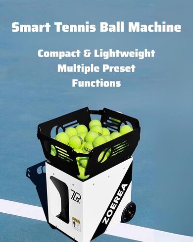 Portable Tennis Ball Machine (30lbs) - Dual Motor for TopSpin and Backspin, 120+ Balls, Max 80MPH, 6+ Hours Play with External Lithium Battery, Remote & APP Control (Not Included Ball) in Saudi Arabia