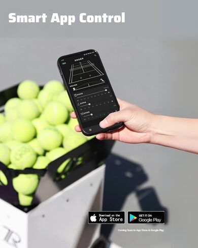 Portable Tennis Ball Machine (30lbs) - Dual Motor for TopSpin and Backspin, 120+ Balls, Max 80MPH, 6+ Hours Play with External Lithium Battery, Remote & APP Control (Not Included Ball) in Saudi Arabia