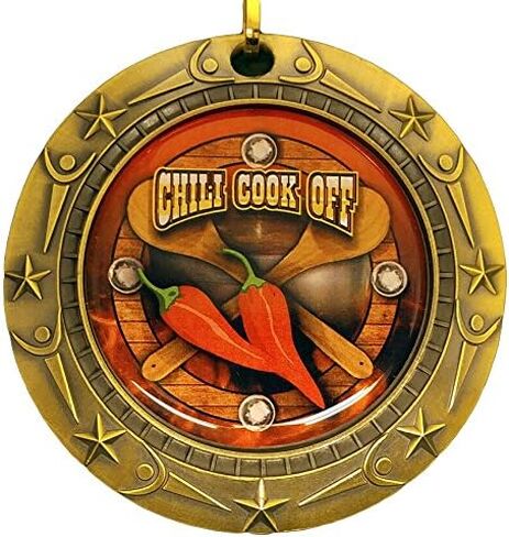 جوائز العقد من ميدالية Chili Cook-Off وسام منقوش على مستوى عالمي - ميدالية مسابقة الفلفل الحار بعرض 3 بوصة مع نجوم وخطوط وشريط برقبة على شكل حرف V للعلم الأمريكي - تخصيص الآن in Saudi Arabia