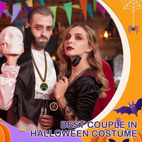 Kigeli Halloween Medals 10 Styles Costume Contest Award Medal Spooky Reward Trophy Halloween Party Favors for Kids Carnival Game Prizes Party Supplies Ghost Skeleton Pumpkin Cat Medal in Saudi Arabia