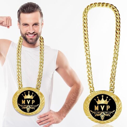 MVP Medals for Awards, 5.9" Big Gold Turnover Chain Medal, Champions League Trophy for Basketball Football Soccer Softball Volleyball Sports Competitions Prize and Party Favors in Saudi Arabia