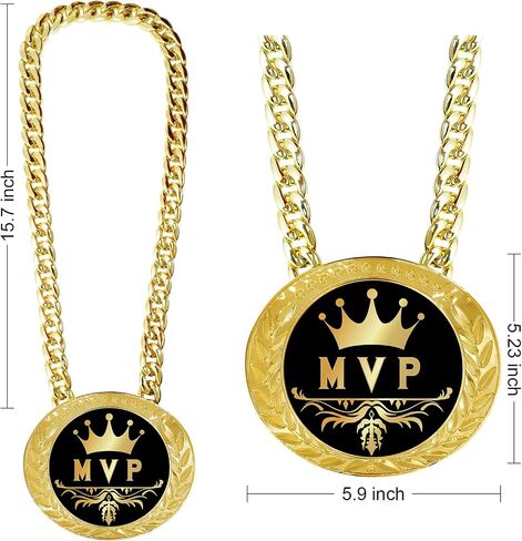MVP Medals for Awards, 5.9" Big Gold Turnover Chain Medal, Champions League Trophy for Basketball Football Soccer Softball Volleyball Sports Competitions Prize and Party Favors in Saudi Arabia