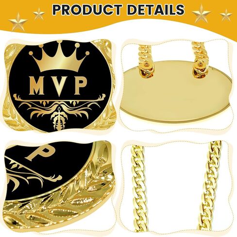 MVP Medals for Awards, 5.9" Big Gold Turnover Chain Medal, Champions League Trophy for Basketball Football Soccer Softball Volleyball Sports Competitions Prize and Party Favors in Saudi Arabia