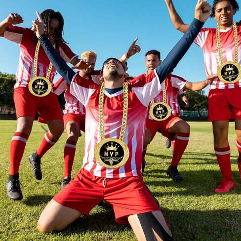 MVP Medals for Awards, 5.9" Big Gold Turnover Chain Medal, Champions League Trophy for Basketball Football Soccer Softball Volleyball Sports Competitions Prize and Party Favors in Saudi Arabia