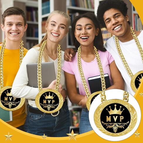 MVP Medals for Awards, 5.9" Big Gold Turnover Chain Medal, Champions League Trophy for Basketball Football Soccer Softball Volleyball Sports Competitions Prize and Party Favors in Saudi Arabia