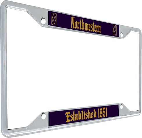 Desert Cactus Northwestern University Wildcats Metal License Plate Frame for Front or Back of Car Officially Licensed (Gothic B) in Saudi Arabia