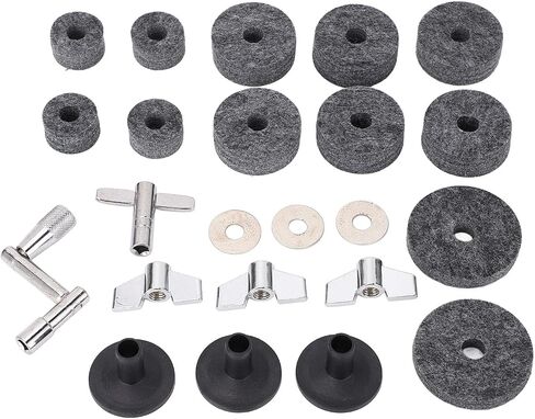Cymbal Maintenance Kit, 23 Piece Set, Felt Pads, Washers, Wing Nuts, Sturdy Materials, Easy Installation, Essential Drum Kit Accessories (Felt+Plastic+Metal 2) in Saudi Arabia